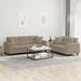 2-delige Loungeset met kussens microvezelstof taupe