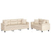 2-delige Loungeset met kussens microvezelstof beige