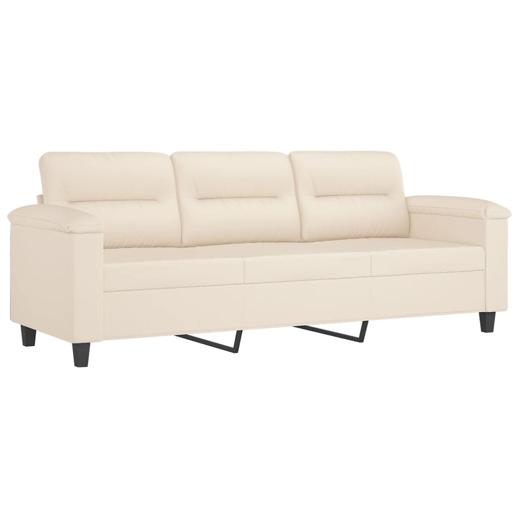 2-delige Loungeset met kussens microvezelstof beige