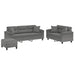 3-delige Loungeset met kussens microvezelstof donkergrijs