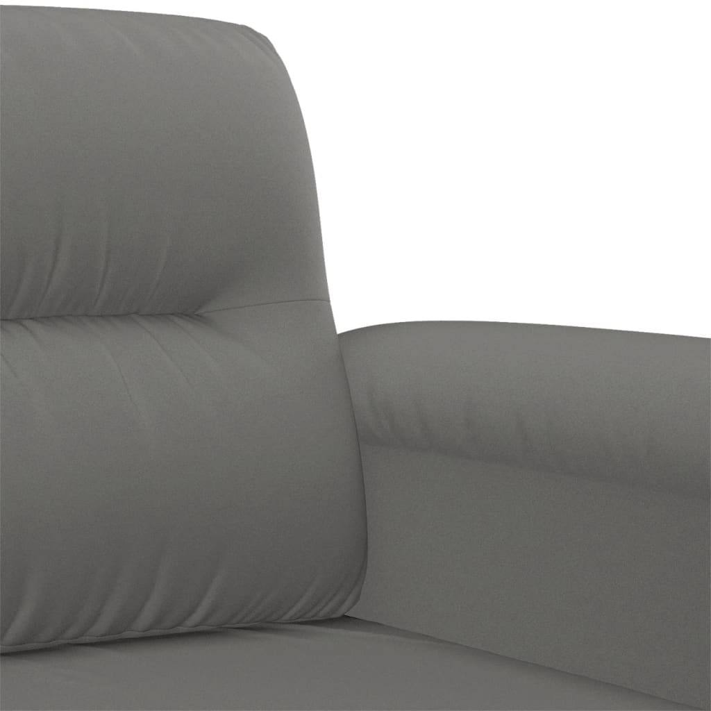 3-delige Loungeset met kussens microvezelstof donkergrijs