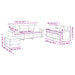 3-delige Loungeset met kussens microvezelstof beige