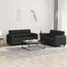 2-delige Loungeset met kussens kunstleer zwart