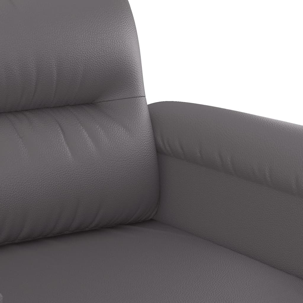 2-delige Loungeset met kussens kunstleer grijs