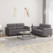 2-delige Loungeset met kussens kunstleer grijs