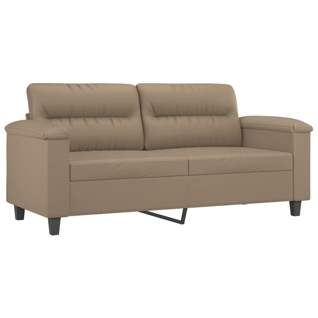 2-delige Loungeset met kussens kunstleer cappuccino