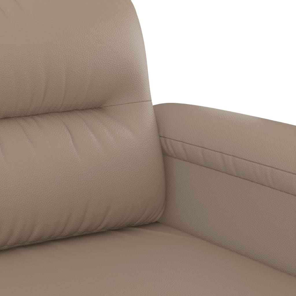 2-delige Loungeset met kussens kunstleer cappuccinokleurig