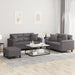 3-delige Loungeset met kussens kunstleer grijs