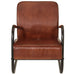 Fauteuil echt leer bruin