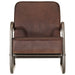Fauteuil echt leer bruin