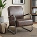 Fauteuil echt leer bruin