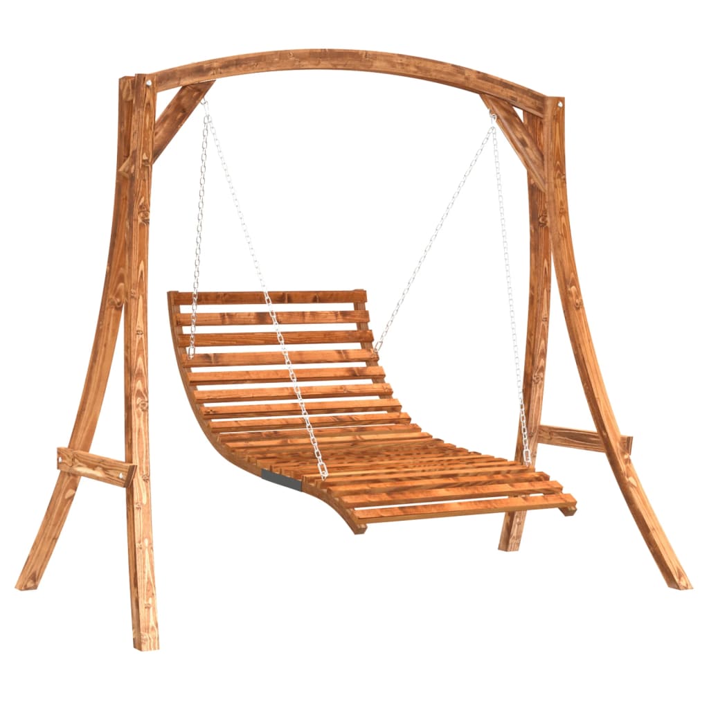 Schommelbed vurenhout met teak afwerking