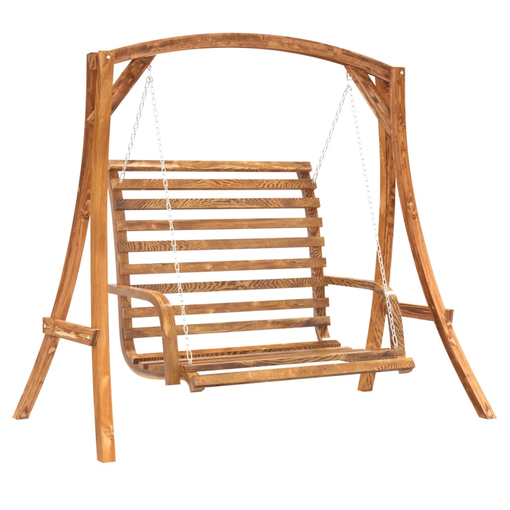 Schommelbank vurenhout met teak afwerking