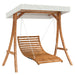 Schommelbed met luifel vurenhout met teak afwerking