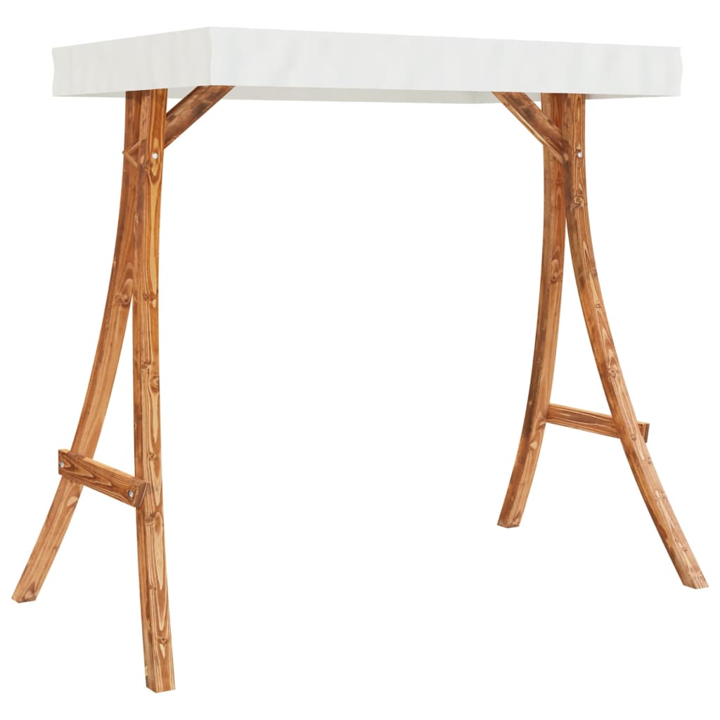 Schommelbed met luifel vurenhout met teak afwerking