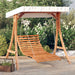 Schommelbed met luifel vurenhout met teak afwerking