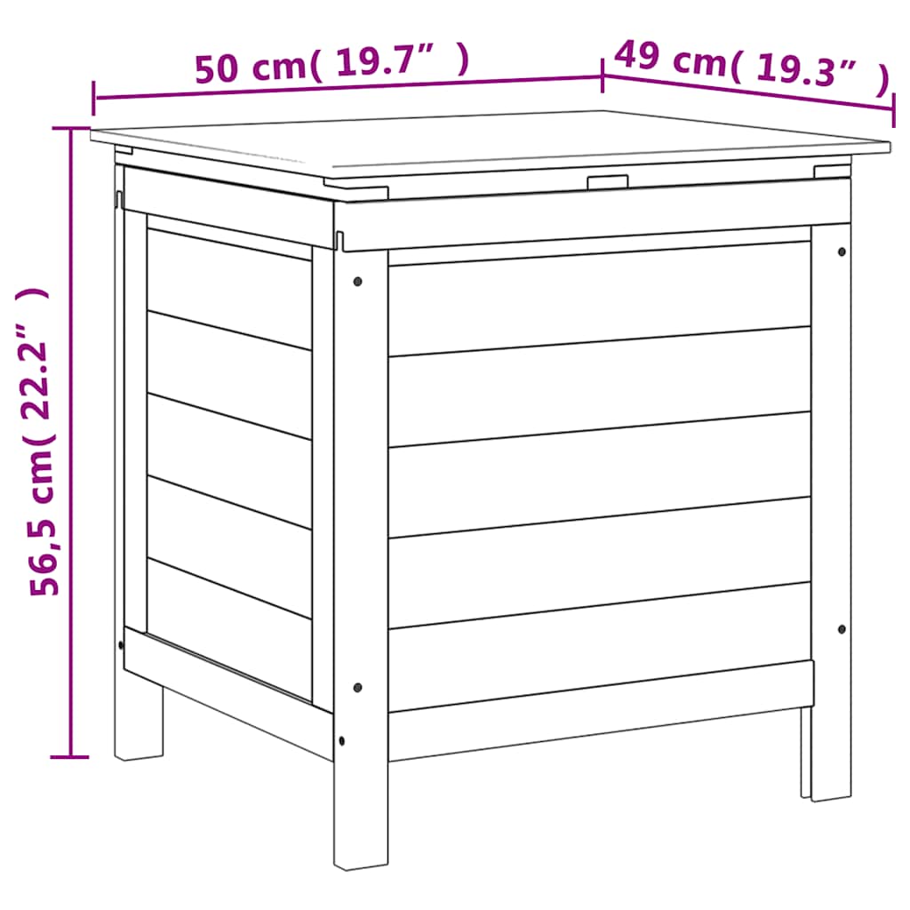 Tuinbox 50x49x56,5 cm massief vurenhout wit