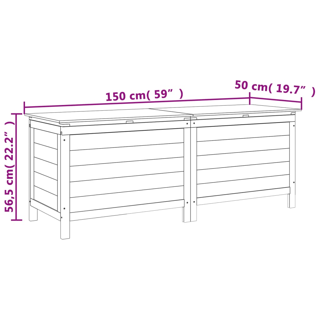 Tuinbox 150x50x56,5 cm massief vurenhout