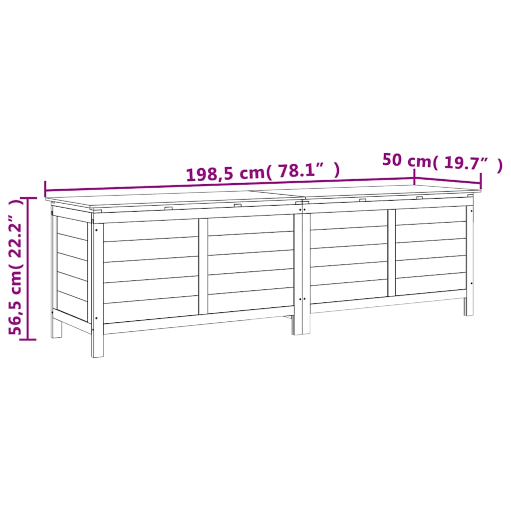 Tuinbox 198,5x50x56,5 cm massief vurenhout bruin