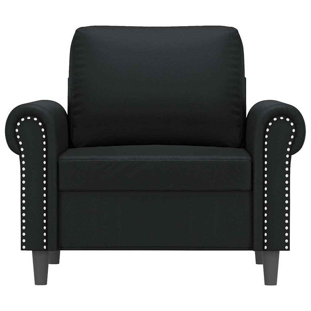 Fauteuil 60 cm kunstleer zwart