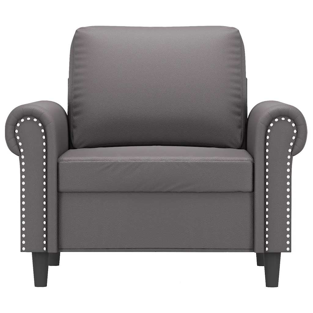 Fauteuil 60 cm kunstleer grijs