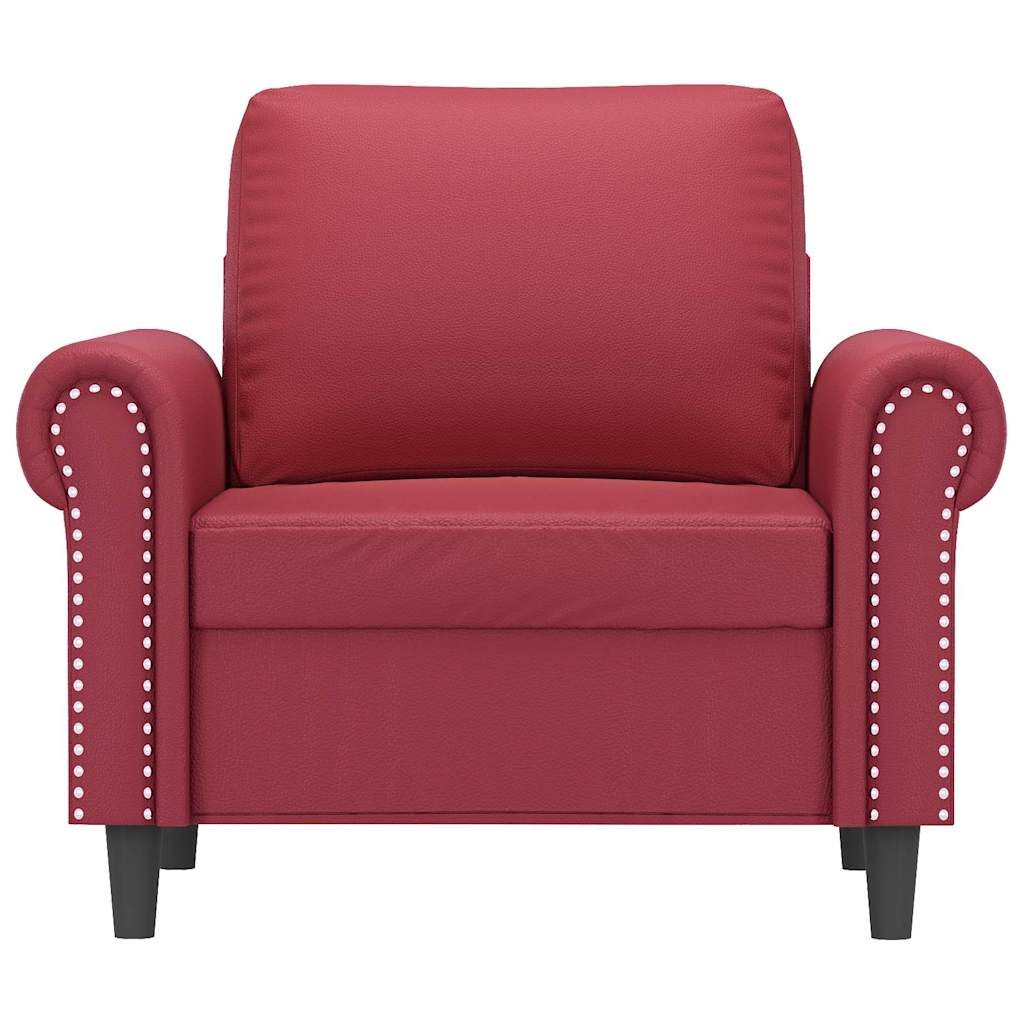 Fauteuil 60 cm kunstleer wijnrood