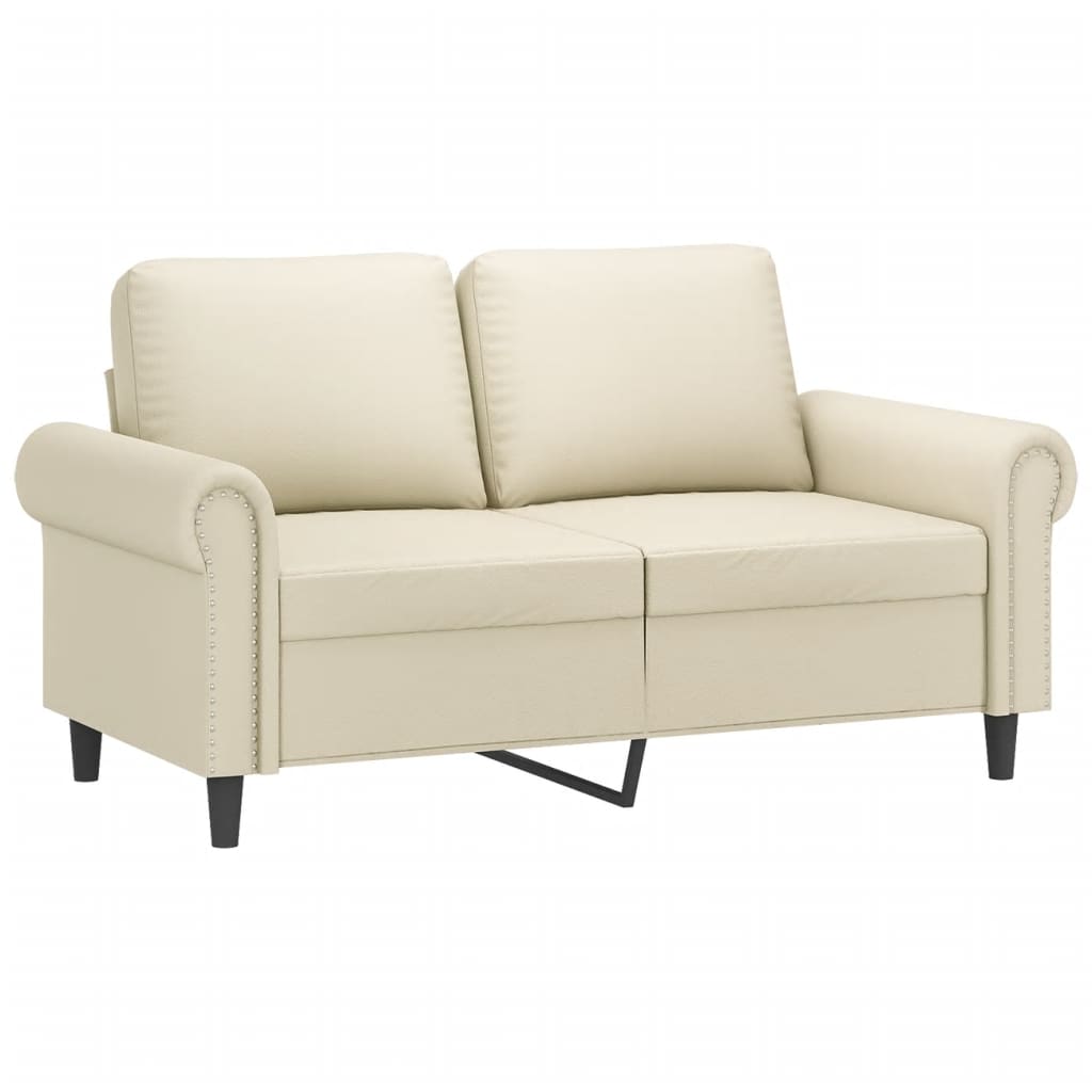 Tweezitsbank 120 cm kunstleer crèmekleurig