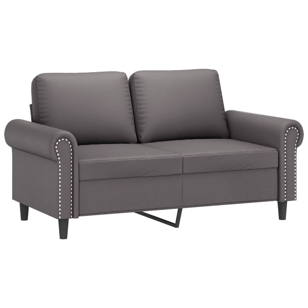 Tweezitsbank 120 cm kunstleer grijs