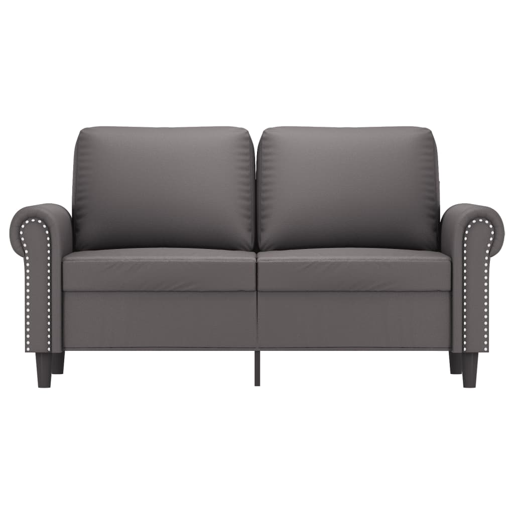 Tweezitsbank 120 cm kunstleer grijs