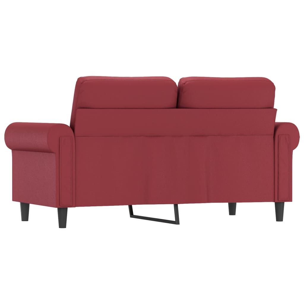 Tweezitsbank 120 cm kunstleer wijnrood