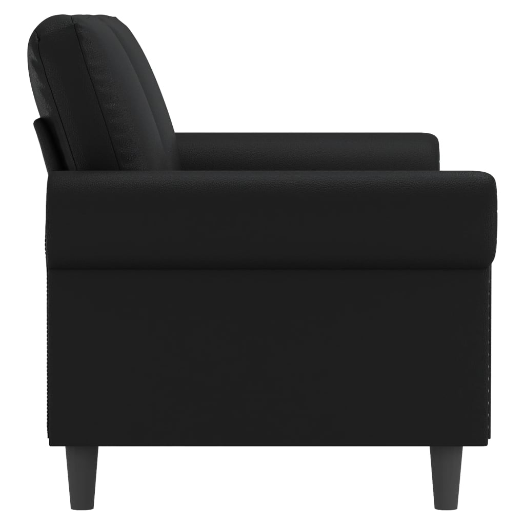 Tweezitsbank 140 cm kunstleer zwart
