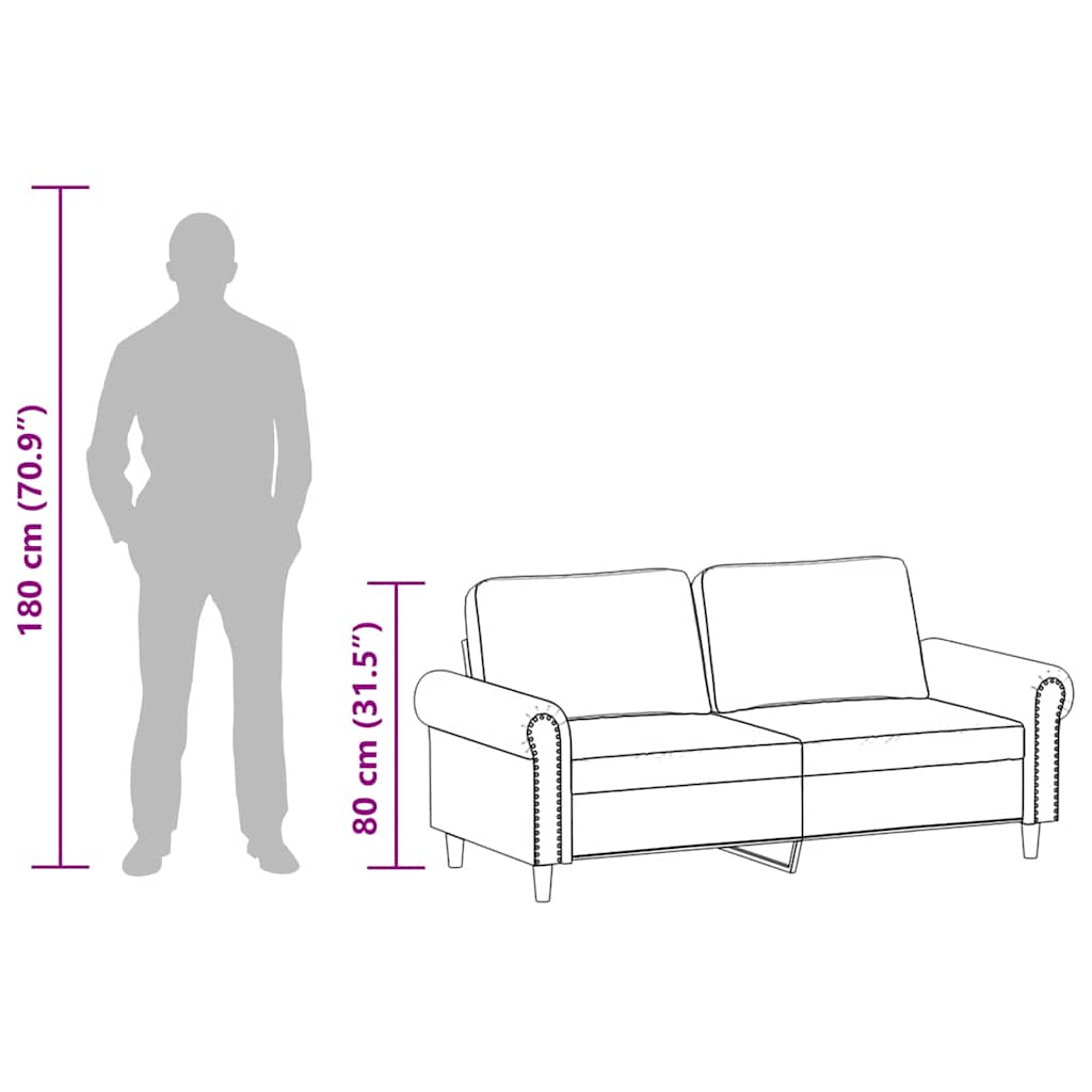 Tweezitsbank 140 cm kunstleer grijs