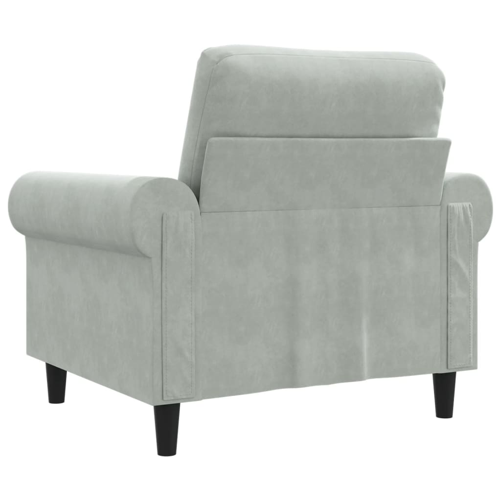 Fauteuil 60 cm fluweel lichtgrijs