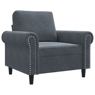 Fauteuil 60 cm fluweel donkergrijs