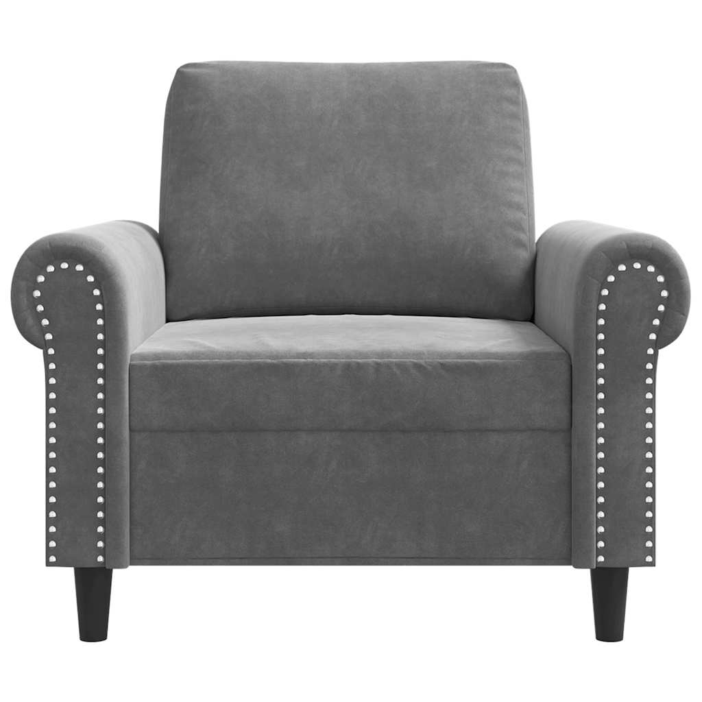 Fauteuil 60 cm fluweel donkergrijs