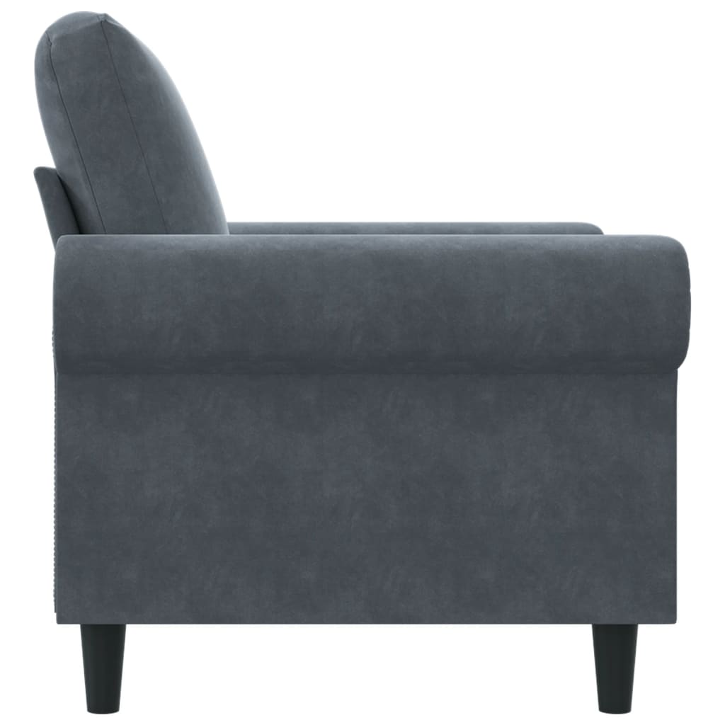 Fauteuil 60 cm fluweel donkergrijs