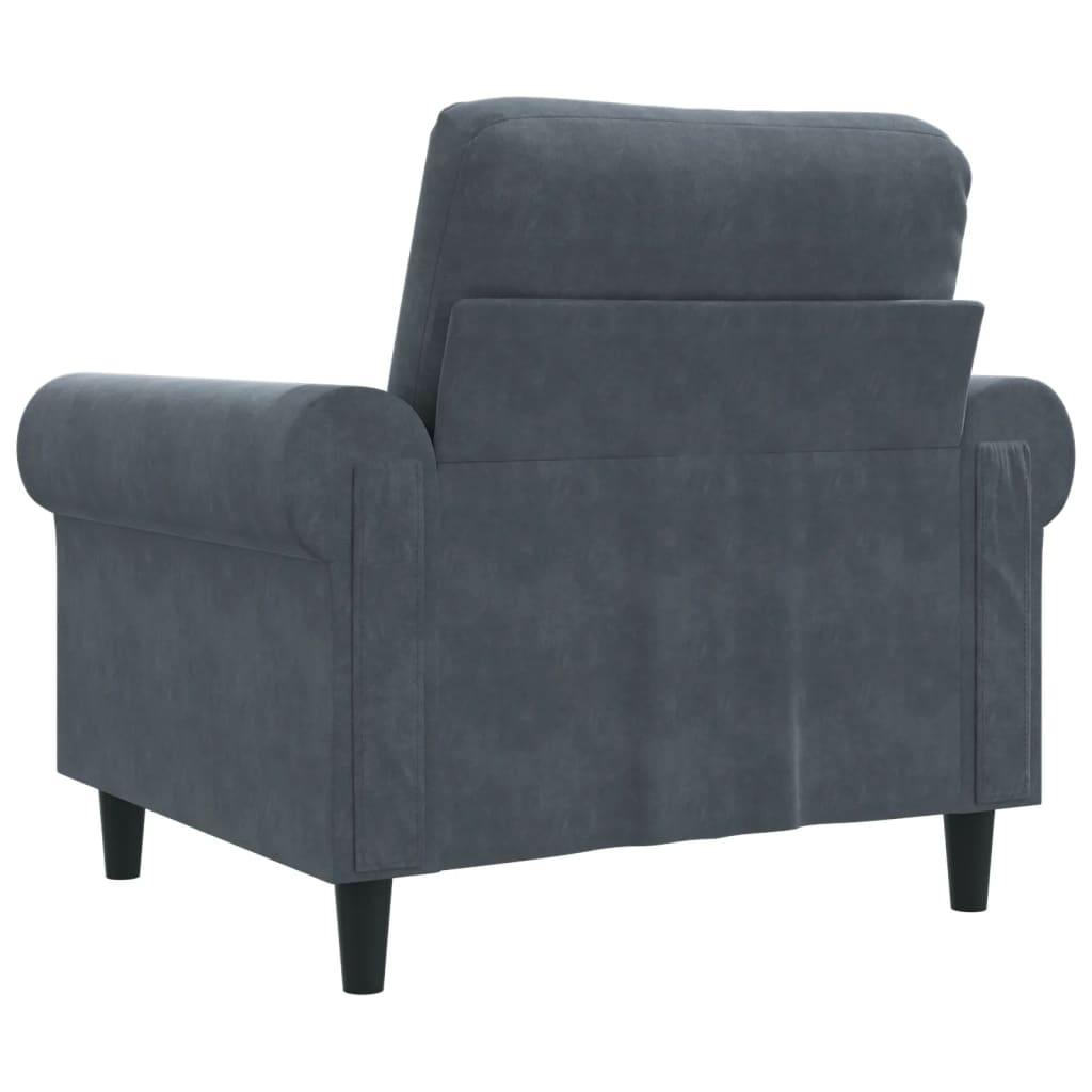 Fauteuil 60 cm fluweel donkergrijs