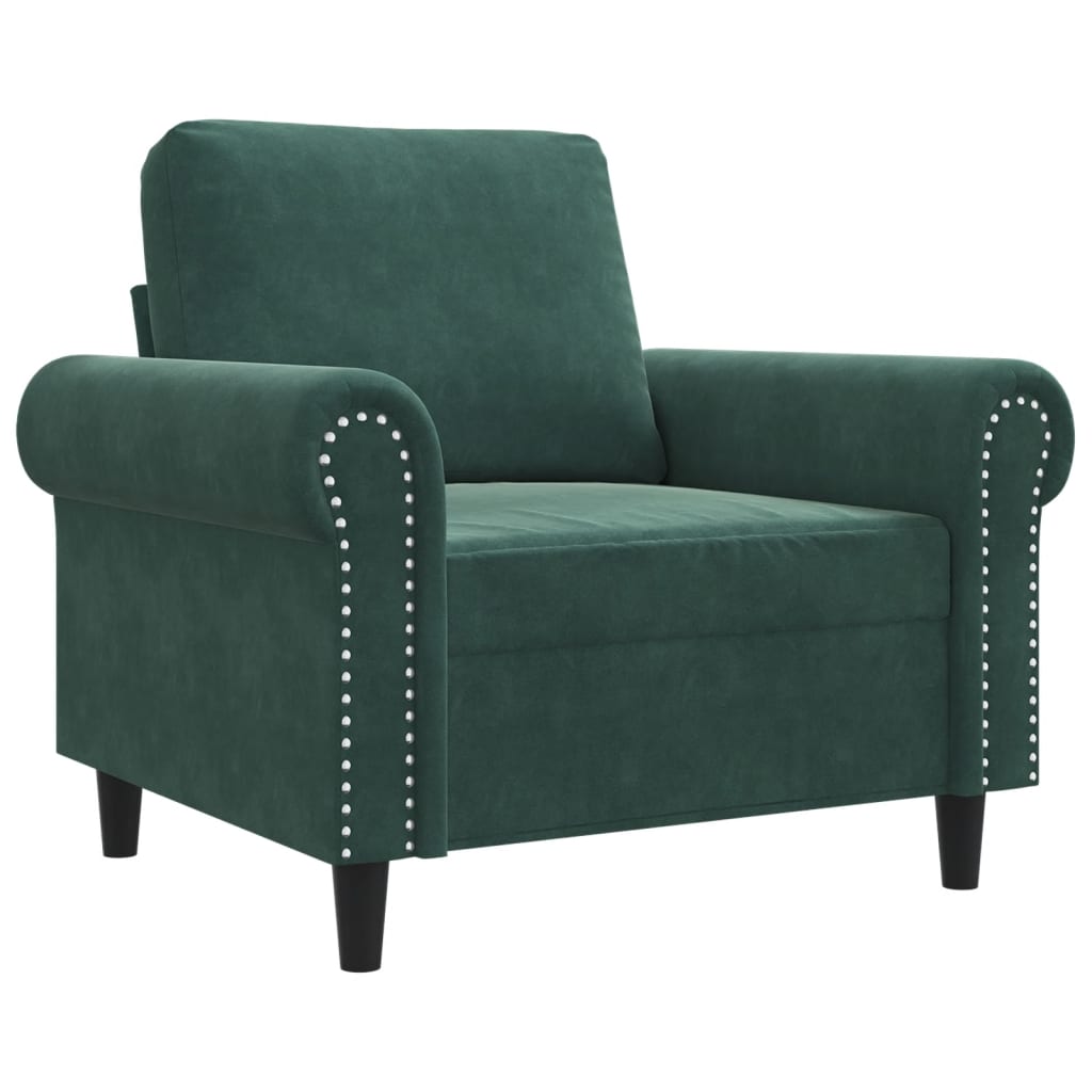 Fauteuil 60 cm fluweel donkergroen