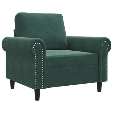 Fauteuil 60 cm fluweel donkergroen