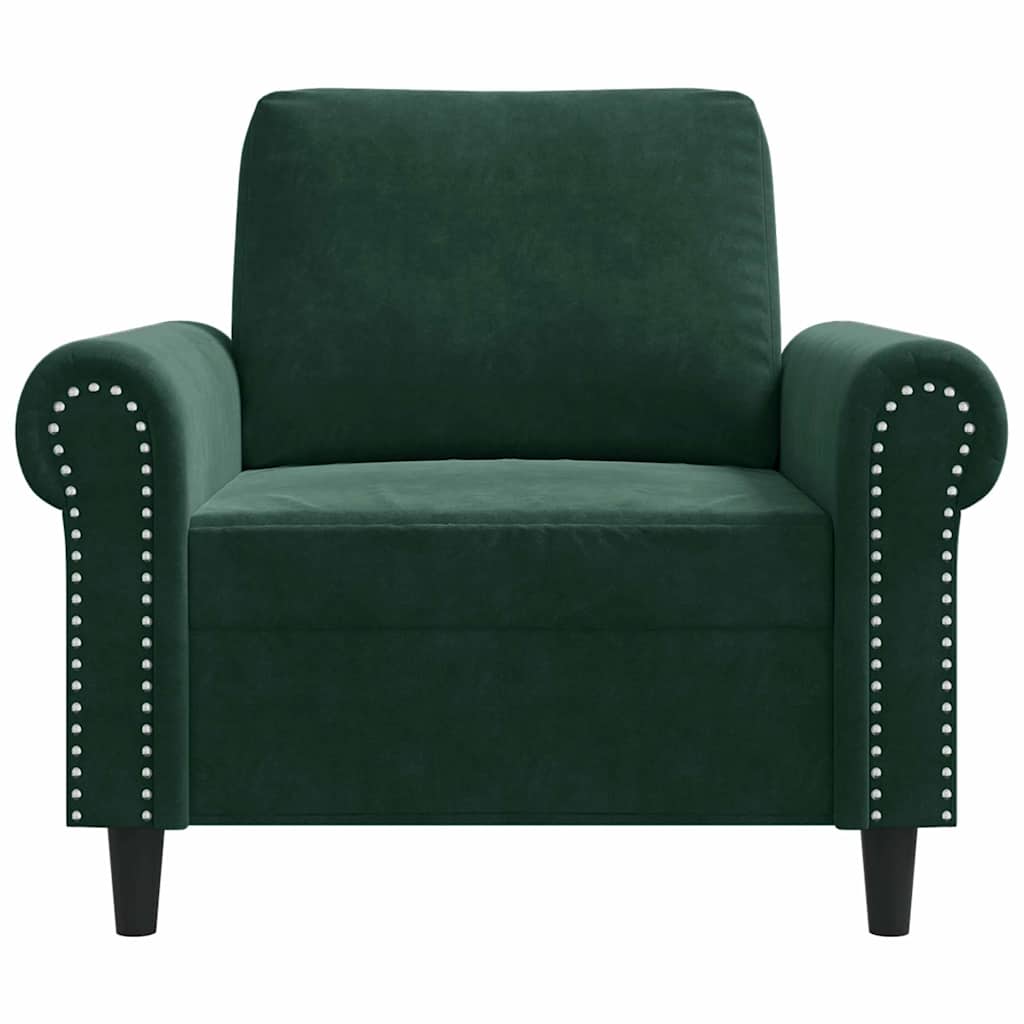 Fauteuil 60 cm fluweel donkergroen