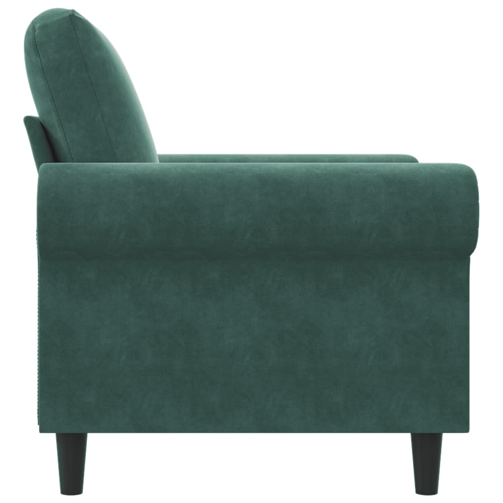 Fauteuil 60 cm fluweel donkergroen