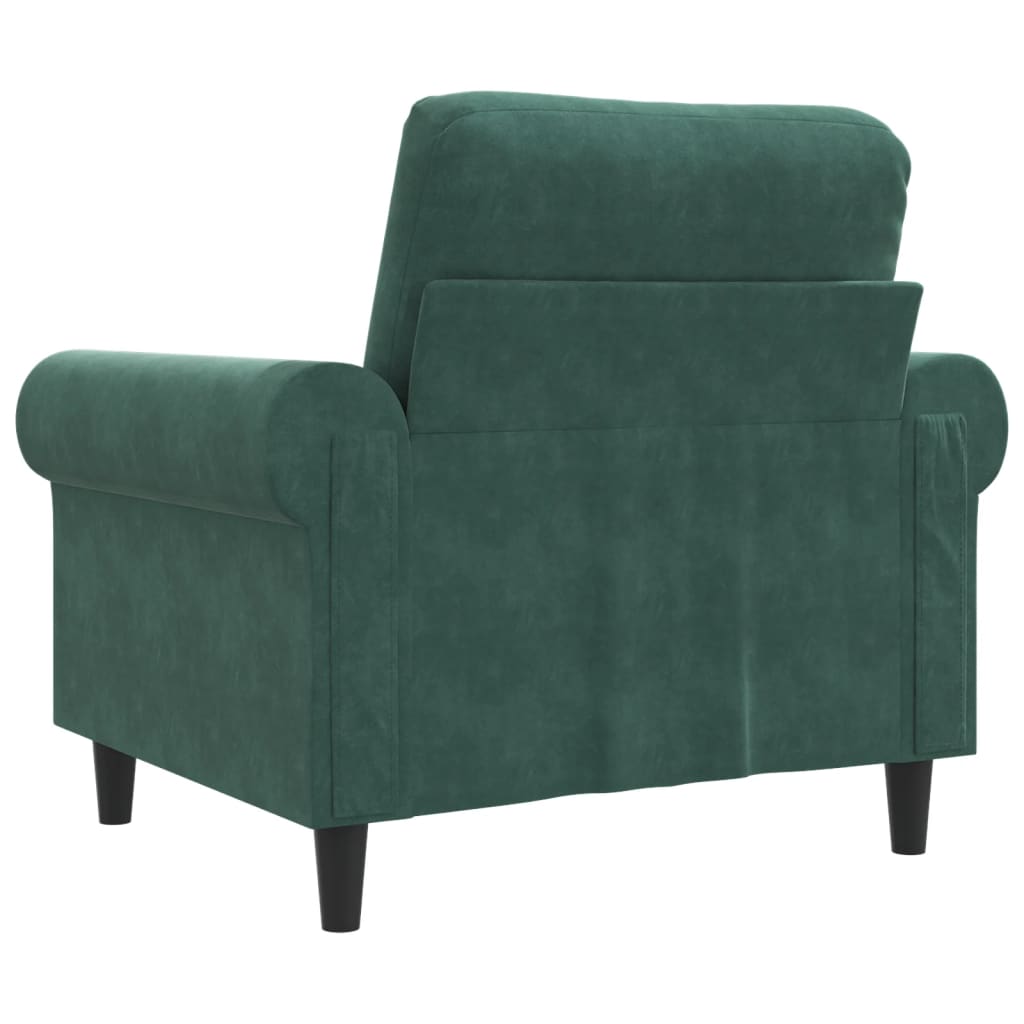 Fauteuil 60 cm fluweel donkergroen