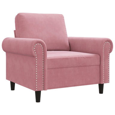 Fauteuil 60 cm fluweel roze