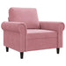 Fauteuil 60 cm fluweel roze