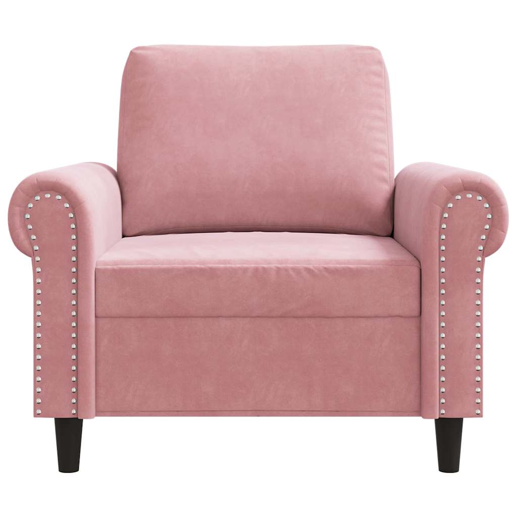 Fauteuil 60 cm fluweel roze