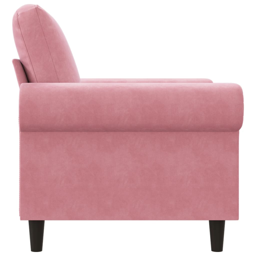 Fauteuil 60 cm fluweel roze