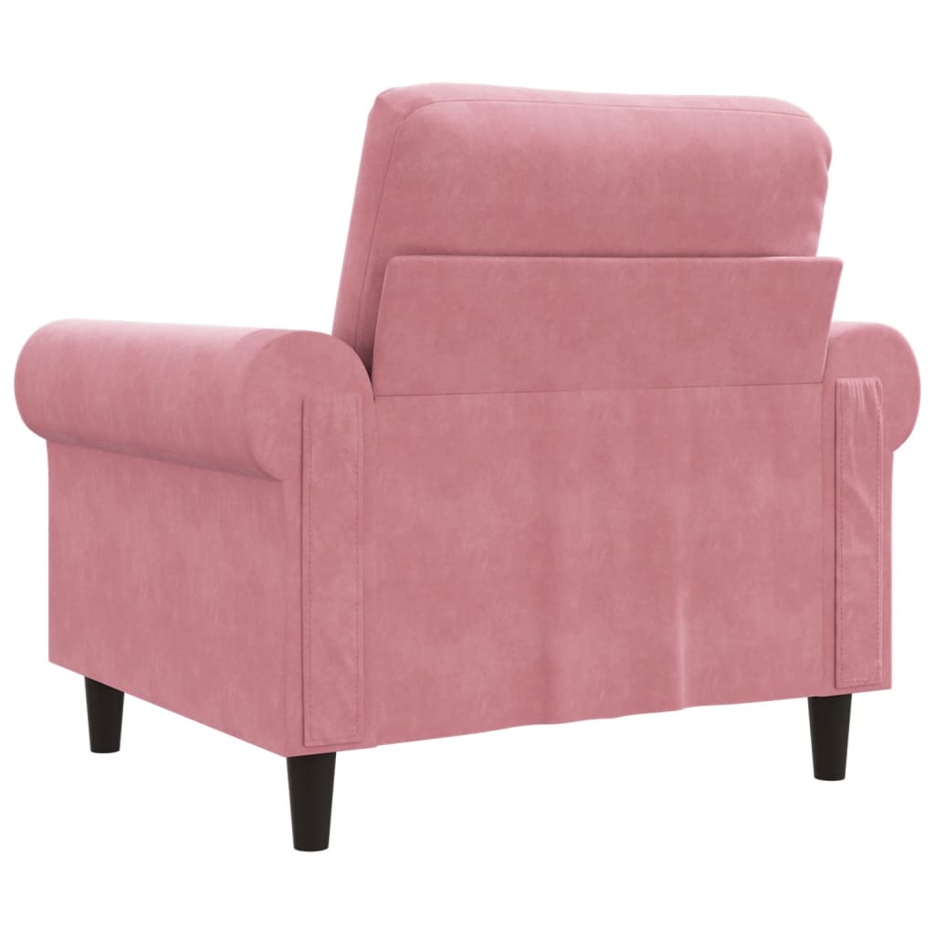 Fauteuil 60 cm fluweel roze