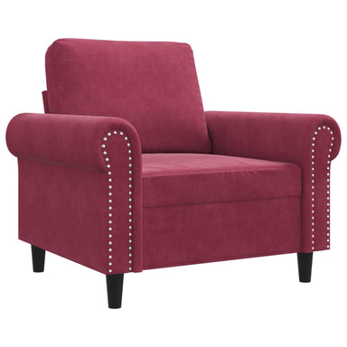 Fauteuil 60 cm fluweel wijnrood