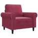 Fauteuil 60 cm fluweel wijnrood
