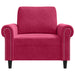 Fauteuil 60 cm fluweel wijnrood
